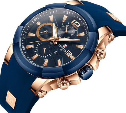 REWARD Blue Luxury Chronograph | ساعة ريوارد الزرقاء الفاخرة