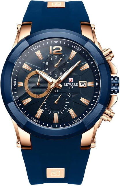REWARD Blue Luxury Chronograph | ساعة ريوارد الزرقاء الفاخرة