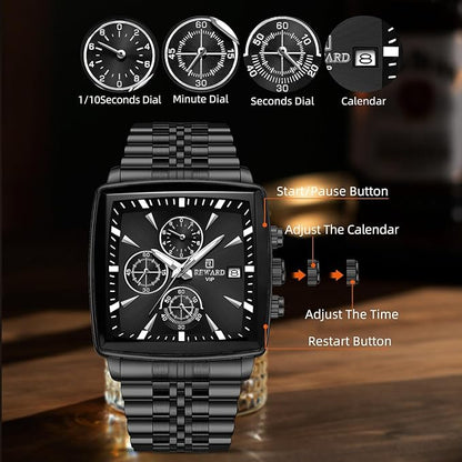 REWARD Luxury Men's Square Watch | ساعة رجالية فاخرة