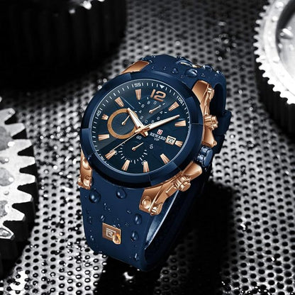 REWARD Blue Luxury Chronograph | ساعة ريوارد الزرقاء الفاخرة