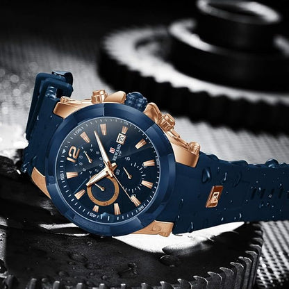 REWARD Blue Luxury Chronograph | ساعة ريوارد الزرقاء الفاخرة