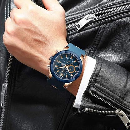 REWARD Blue Luxury Chronograph | ساعة ريوارد الزرقاء الفاخرة