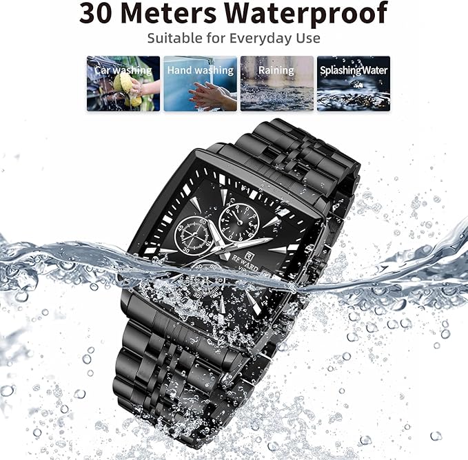 REWARD Luxury Men's Square Watch | ساعة رجالية فاخرة