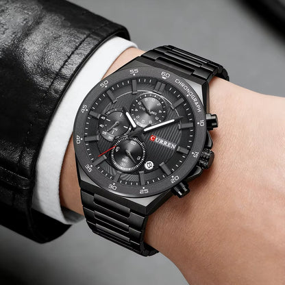 CURREN Classic Stainless Steel Watch | ساعة كوارتز فاخرة